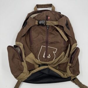 Burton Snowboard Backpack Brown Tan Multi Pocket Buckle Strap Bag